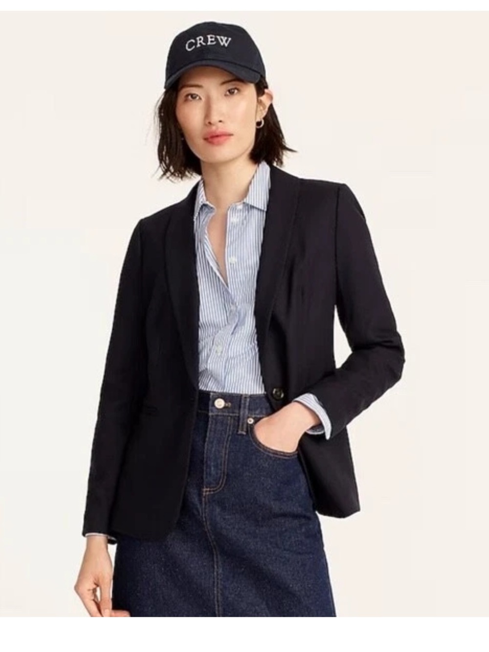 J.Crew 1035 Bi Stretch Tollegno Wool Blazer in Black